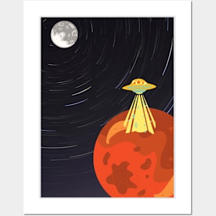 E.T Aliens space shuttle from Mars Posters and Art